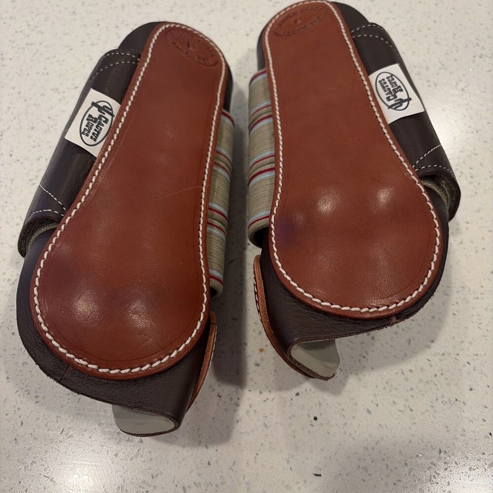 Classic Equine Leather Splint Hoarse Boots with Buckles , Hoarse Shoes.